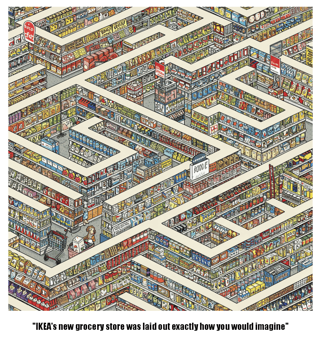 Doyoumaze Comic Strip #25 - IKEA grocery — Free Printable Mazes